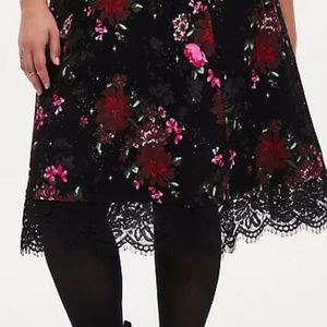 Torrid Floral Lace Skirt